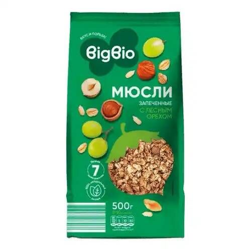 МюслиBigbioзапеченныесорехом500гр*3шт