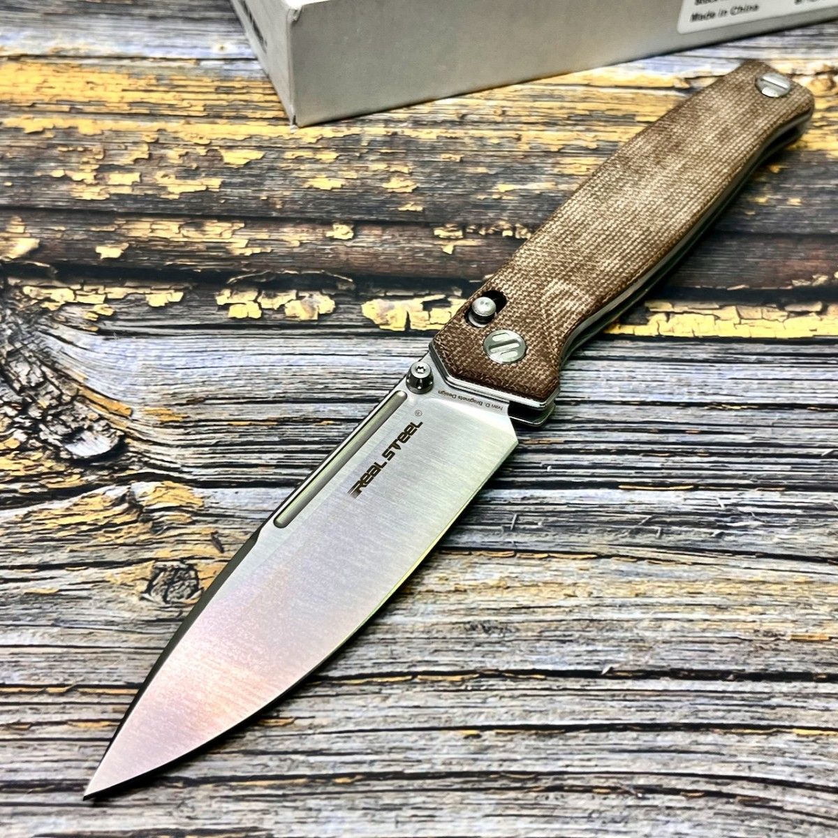 Складной нож RealSteel RS7651GM Huginn, Green Micarta Handle, длина лезвия  9.3 см - купить с доставкой по выгодным ценам в интернет-магазине OZON  (1376498483)