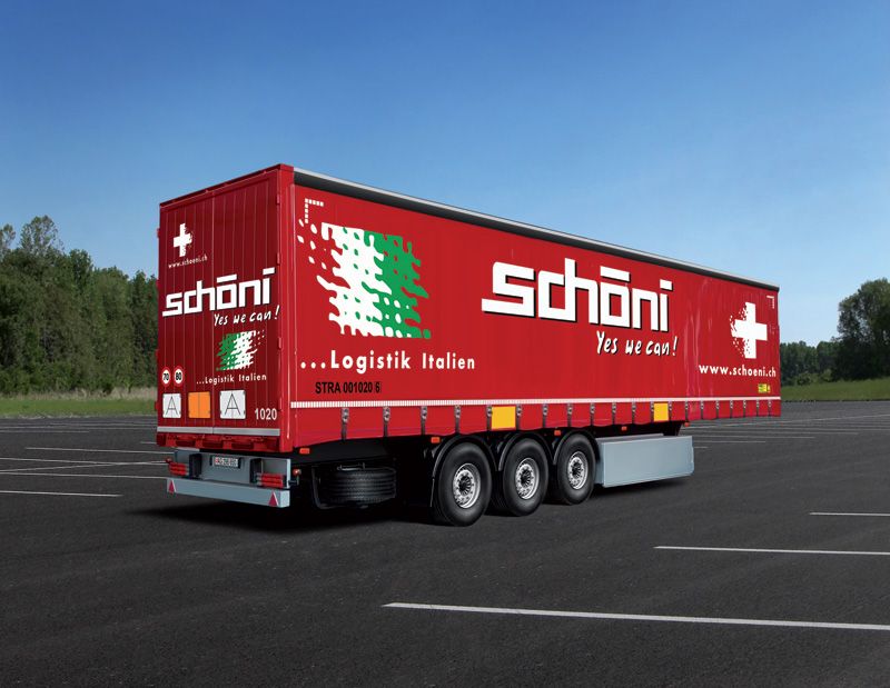 Сборная модель Italeri Curtain side Trailer "Schoeni.ch" / Грузовой полуприцеп, 3918