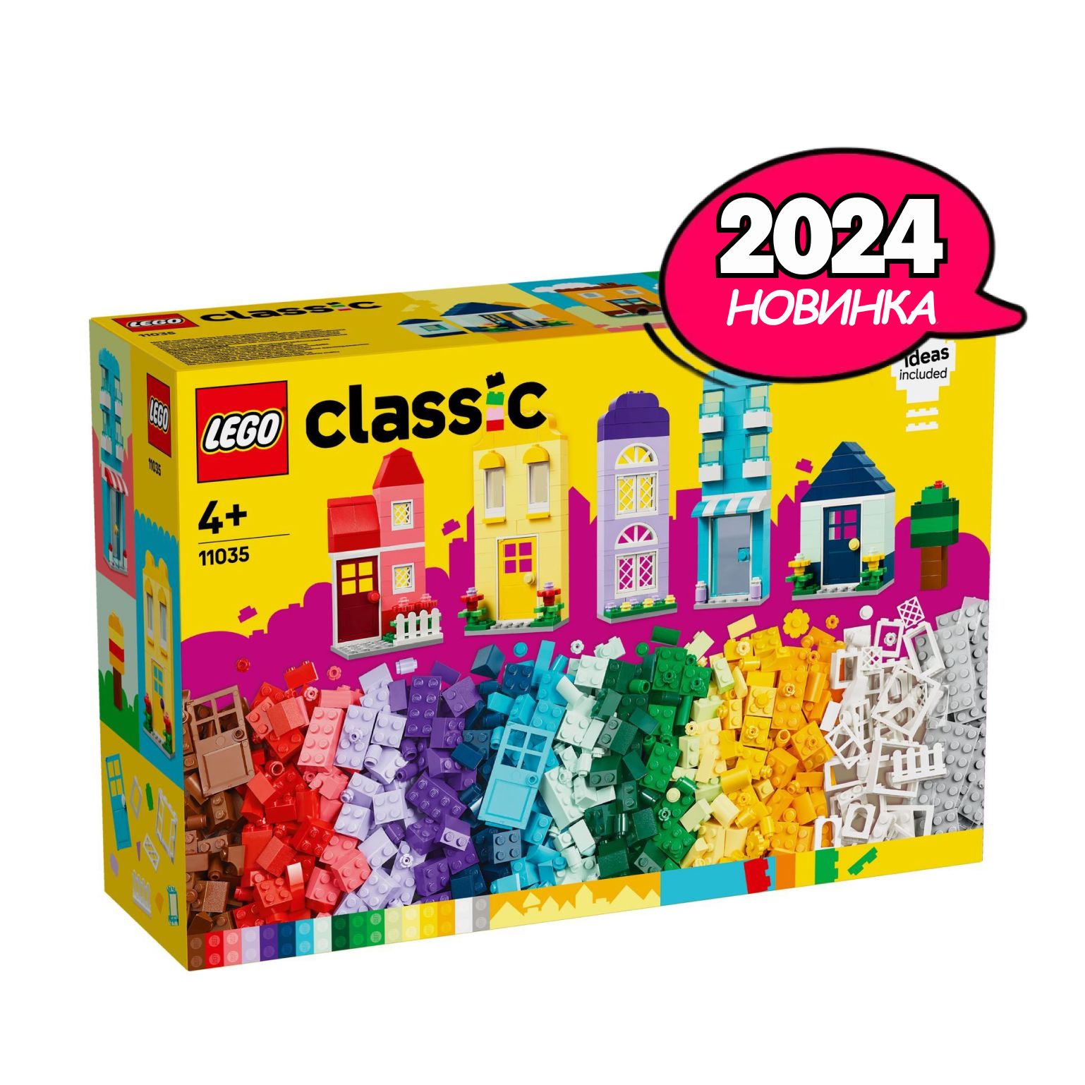 Конструктор LEGO® Classic Творческие Дома, 850 деталей, возраст от 4+,  11035 - купить с доставкой по выгодным ценам в интернет-магазине OZON  (1387218960)