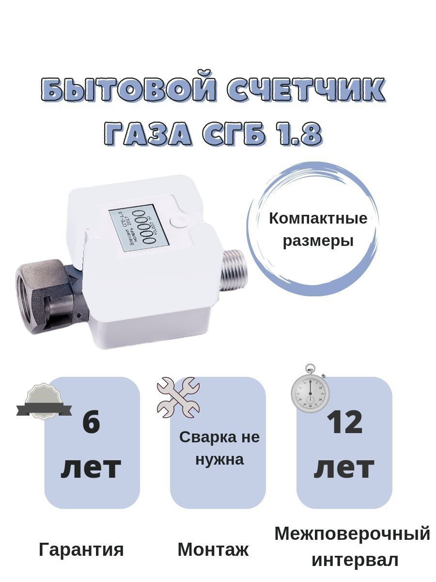 Элехант Счетчик газа Струйный, G1.8