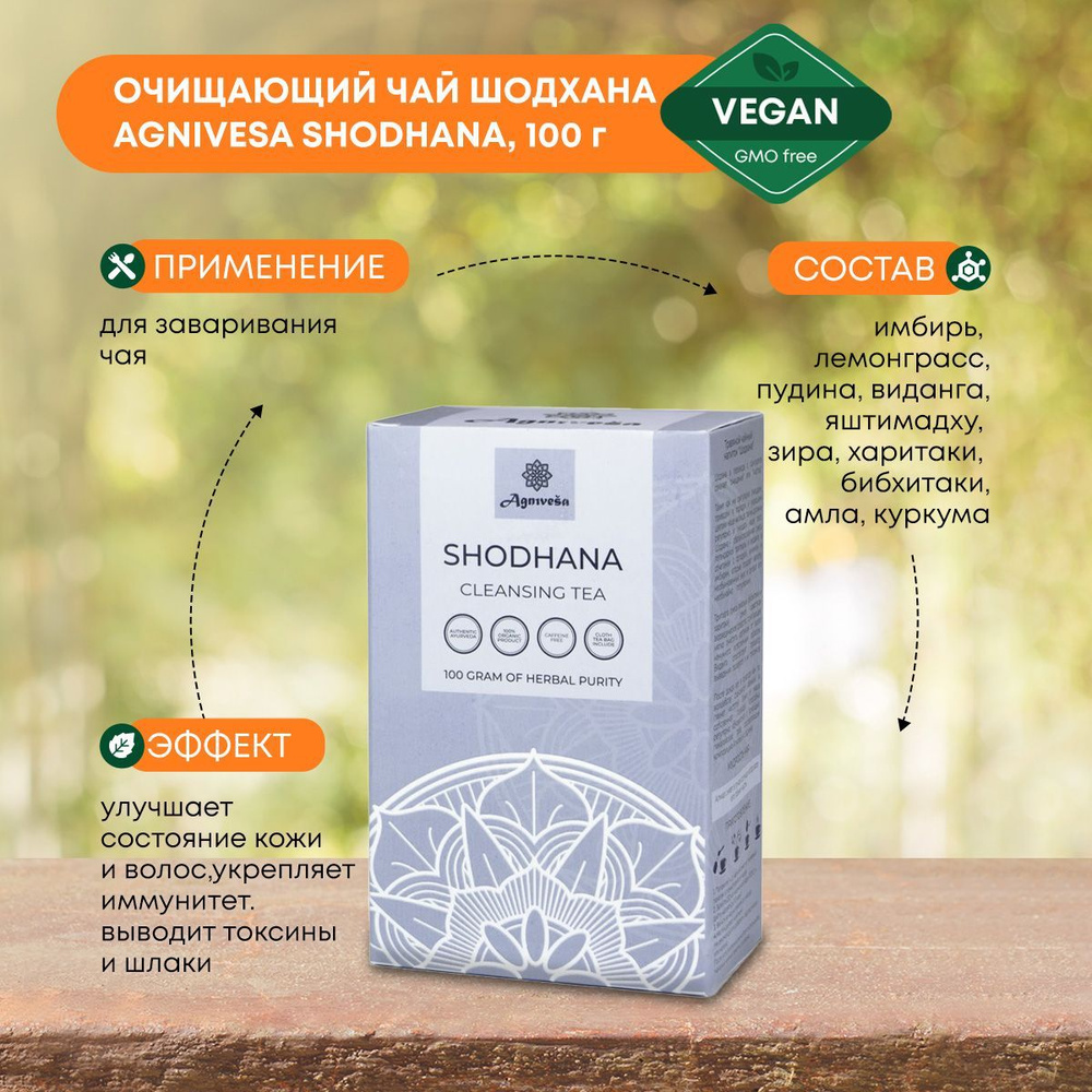 AGNIVESA Аюрведический Чай Очищающий, от токсинов/Травяной сбор для здоровья, Шодхана Shodhana Cleansing #1