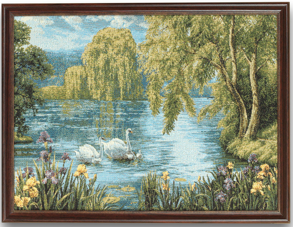 Гобелен картина интерьерная Магазин гобеленов "Лебединая семья" 35*46 ...