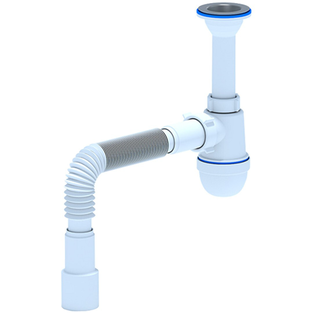 Сифон АНИ Пласт 1.1/4х40мм литой выпуск с гибкой трубой 40х40_50мм ...