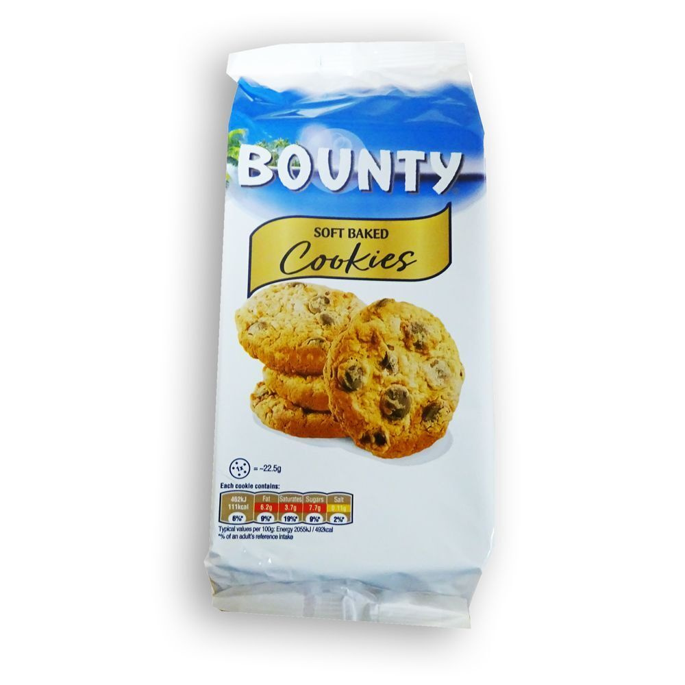 Печенье BOUNTY Cookies мягкое c кусочками молочного шоколада и кокосом ...