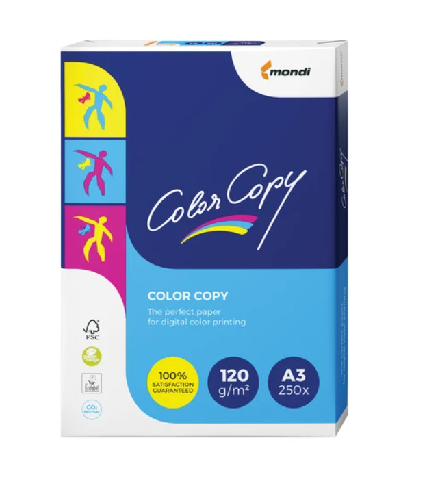 Бумага COLOR COPY, БОЛЬШОЙ ФОРМАТ (297х420 мм), А3, 120 г/м2, 250 л ...