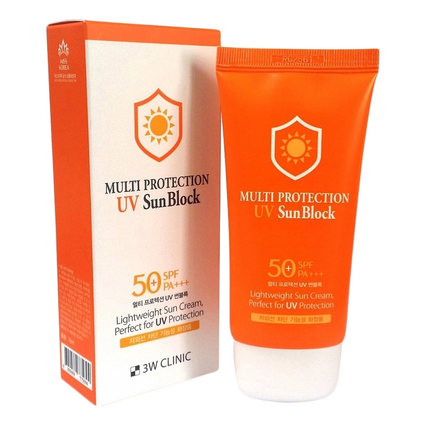 3W CLINIC Солнцезащитный крем для лица Multi Protection UV Sun Block SPF50+++, 70 мл  #1