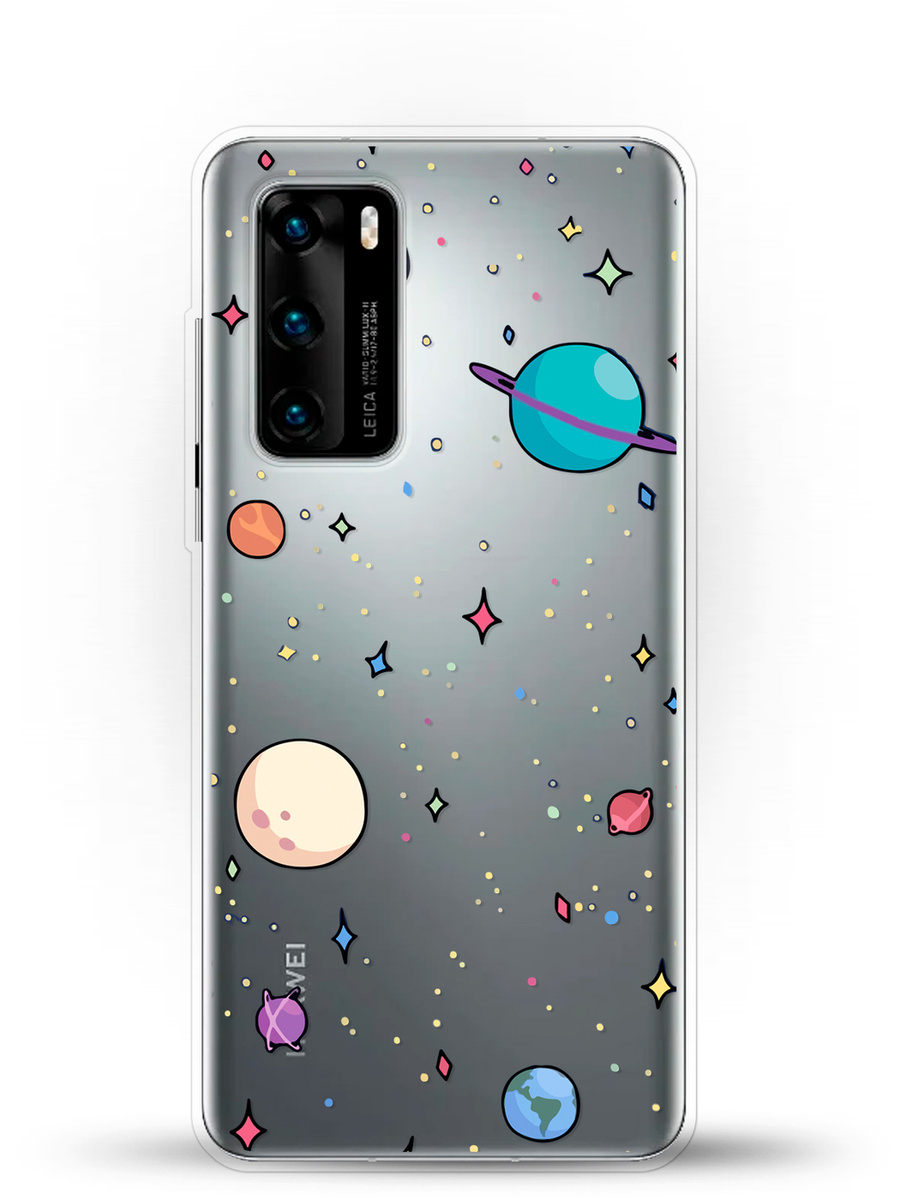 Силиконовый чехол Звезды и планеты на Huawei P40 / для Хуавей П40 ...