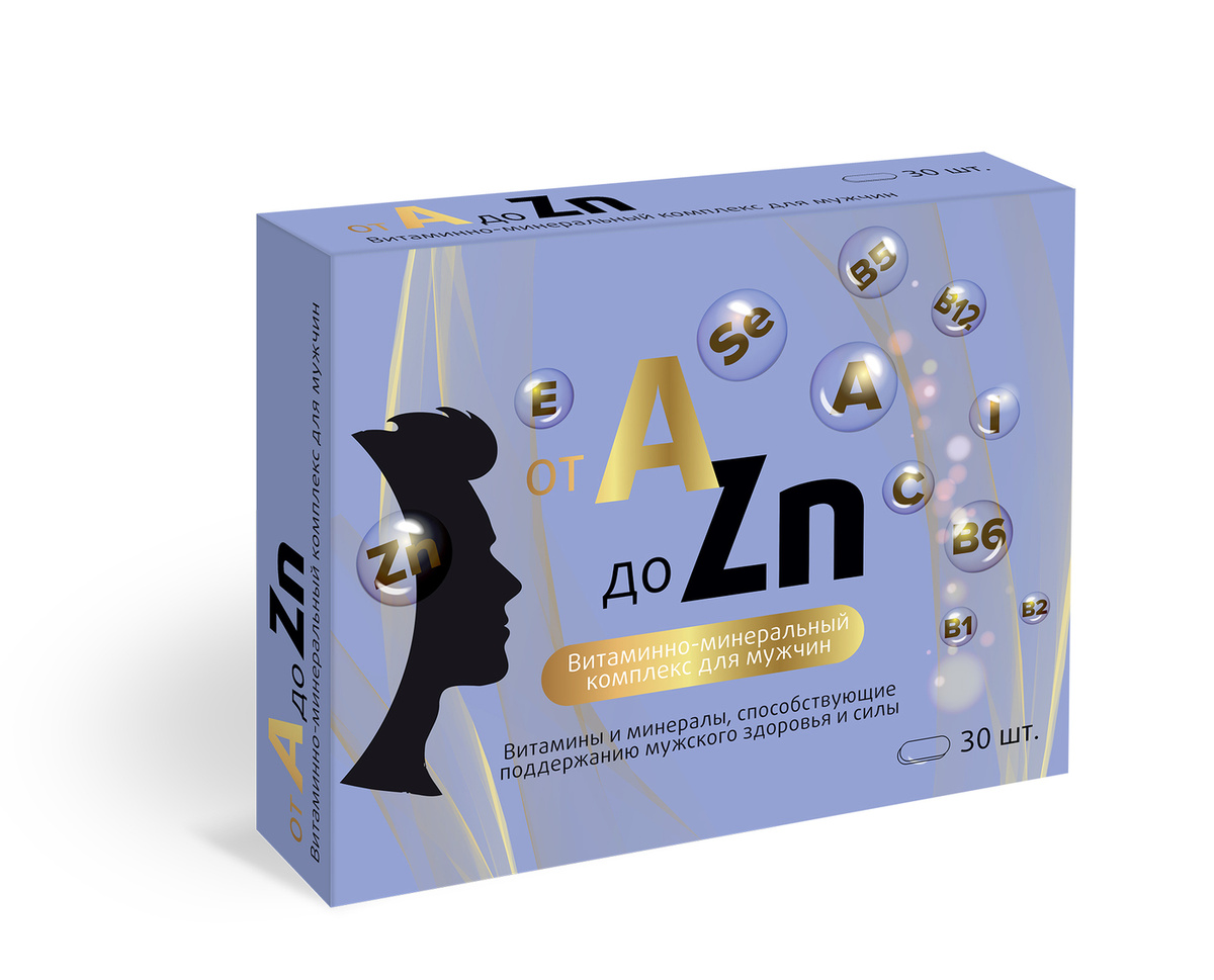Витаминный комплекс для мужчин A-Zn КВАДРАТ-С 30 таблеток #1