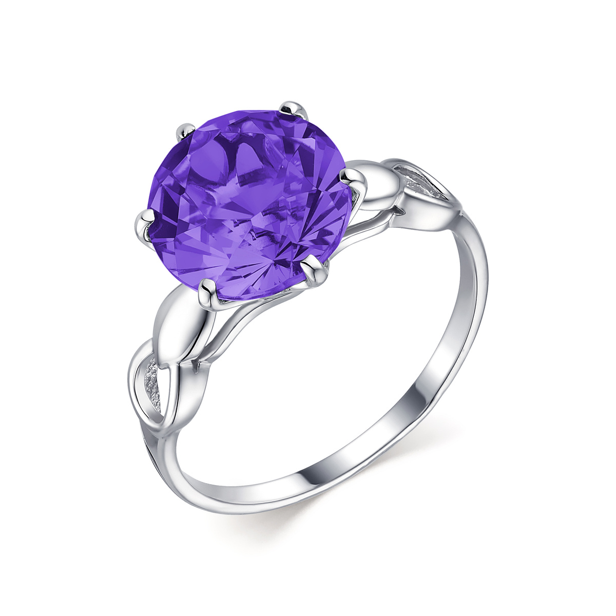 VG jewelry Кольцо из серебра 925 пробы со вставками из аметиста