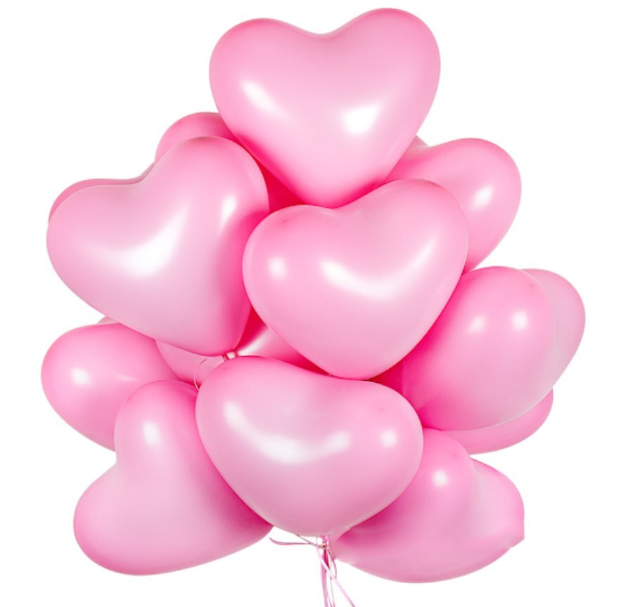 Шарики в форме Сердца (розовые пастель 10" 25шт) #1