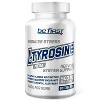 Аминокислота л-тирозин для повышения жизненного тонуса, снижения стресса и при гипотиреозе Be First L-Tyrosine 500 мг 60 таблеток. Спонсорские товары