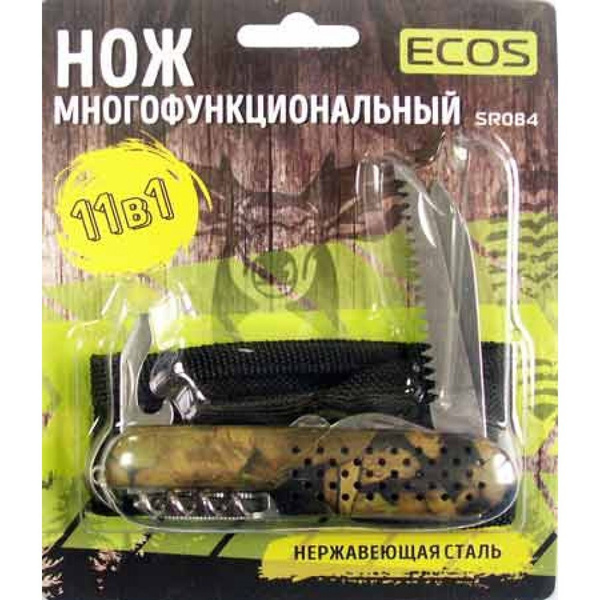 Складной нож Ecos Нож многофункциональный ЭКОС 325132 SR084, длина ...