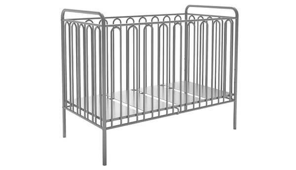 Кроватка детская Polini kids Vintage 150 металлическая, серебро ...