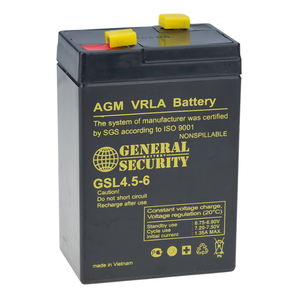 Аккумулятор для детского электромобиля General Security GSL 4.5-6 (6V 4 ...