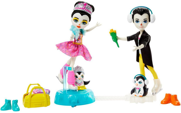 Кукла Mattel Enchantimals Фигурное катание, с питомцами, 2 шт, GJX49 ...