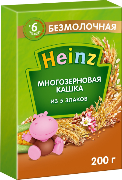 Каша мультизлаковая детская Heinz с 6 месяцев, 5 злаков, безмолочная ...