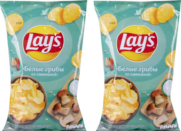 Чипсы Lay's Белые грибы со сметаной 150 г (комплект из 2 шт) - купить с ...
