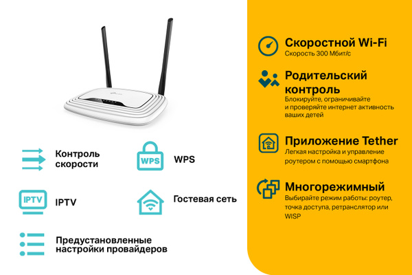 Характеристики TP-Link Роутер TL-WR841N подробное описание товара ...