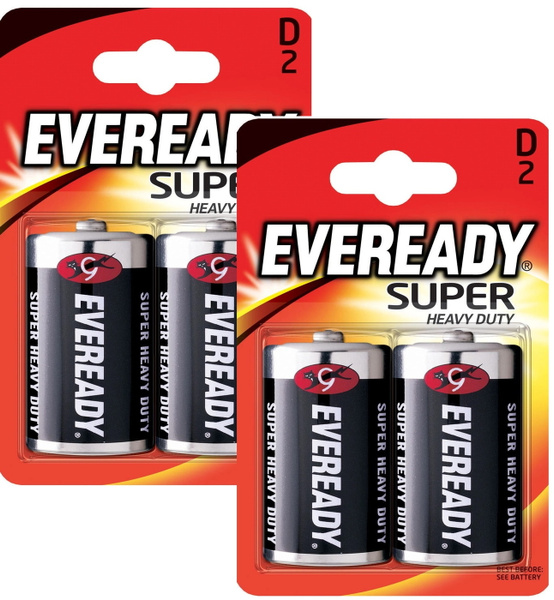 Батарейка Energizer EVEREADY Super Heavy Duty D-R20, 1,5V, 2 шт/бл (2 ...