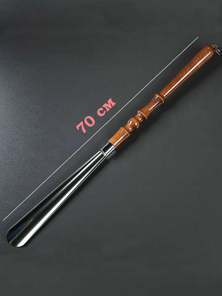 Ложка для обуви металлическая, рожок хромированный с крючком, 70 см, с ...