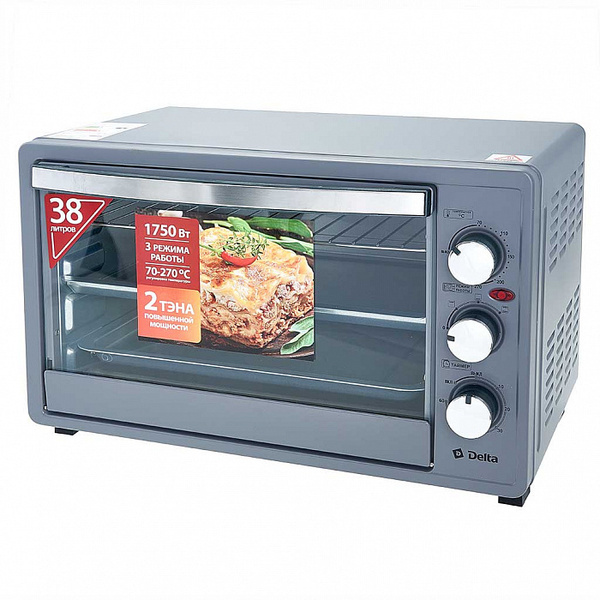 Мини-печь Delta, серый, 38 л купить по низкой цене с доставкой в ...