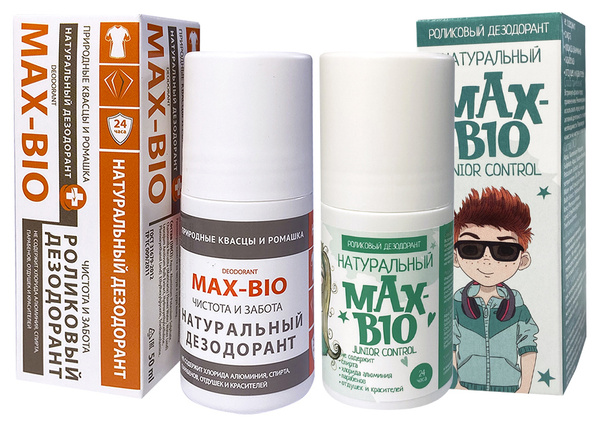 Комплект Натуральный дезодорант с квасцами MAX-BIO Ромашка и ...
