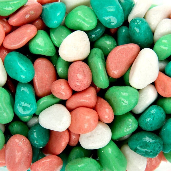 Грунт для аквариума (5-10 мм), салатовый-белый-бирюзовый-розовый, 350 г ...