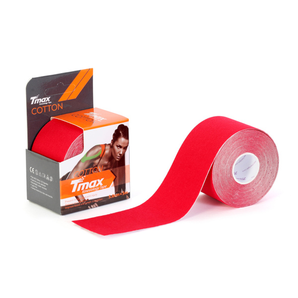 Кинезиотейп Tmax Extra Sticky красный, кинезио тейп для тела, тейп ...