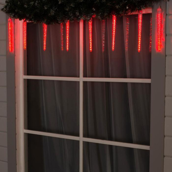 Гирлянда Сосульки рифленые 2.5х0.3 м, IP65, прозрачная нить, 192 LED ...