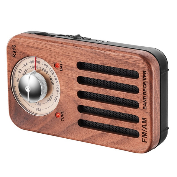 Портативное радио AM/FM, ретро вишневое дерево карманное радио с купить ...