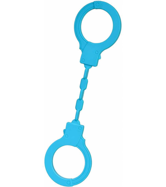 Голубые силиконовые наручники A-Toys без ключа - купить с доставкой по ...