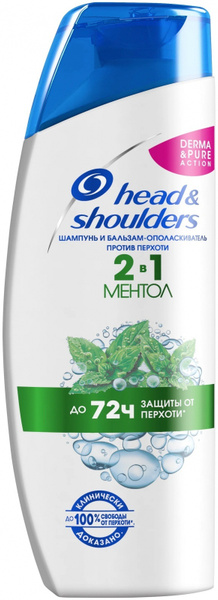 Шампунь Head&Shoulders Ментол, 2 в 1, 200 мл - купить с доставкой по ...