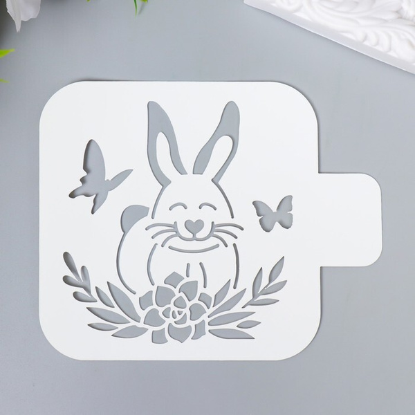 Трафарет для творчества "Зайка" 9х9 см, пластик - купить с доставкой по ...