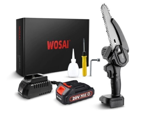 Электрическая цепная аккумуляторная мини пила WOSAI WS-DSJ20-C1 20V АКБ ...
