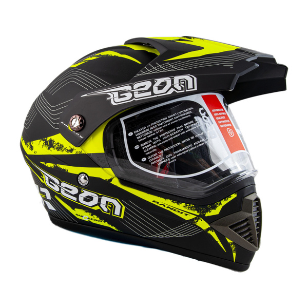 Мотошлем BEON B-600 matt-black/yellow S - купить с доставкой по ...