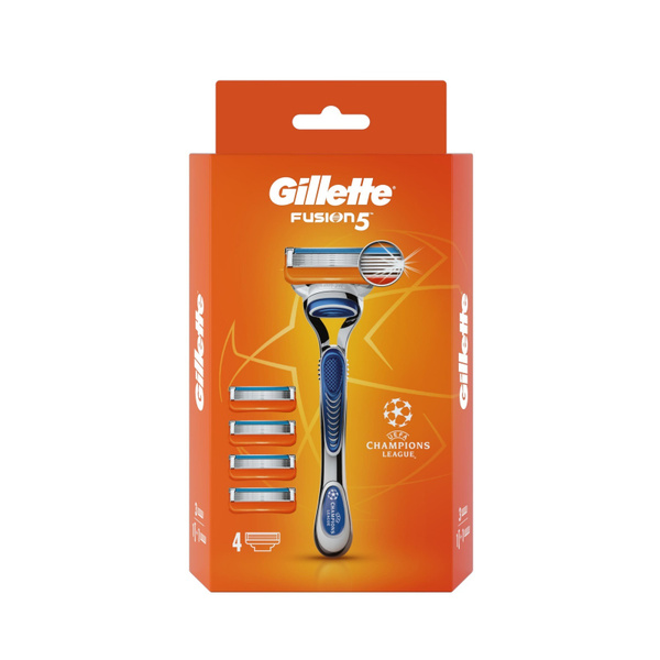 Мужская бритва Gillette Fusion5, с 4 сменными кассетами, c символикой ...