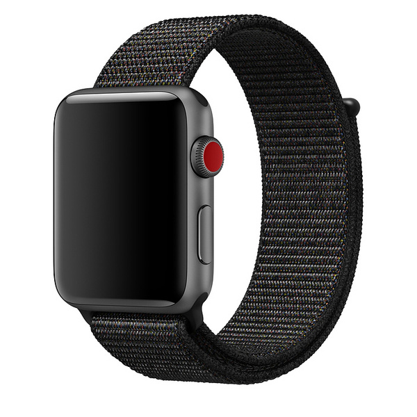 Ремешок для Apple Watch тканевый на липучке 38/40/41мм, чёрный ...