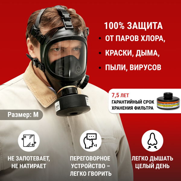 MARTEX Респиратор профессиональный, FFP3, размер M, 1 шт. - купить с ...