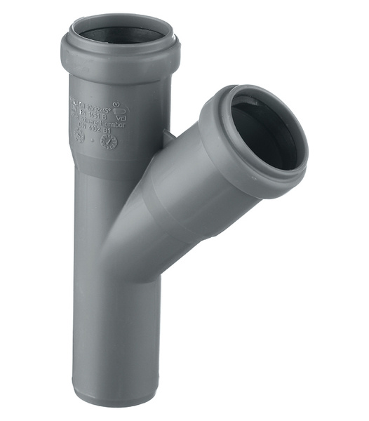 Тройник Ostendorf HTEA d32 мм 45 пластиковый для внутренней канализации ...