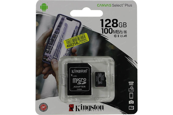 Карта памяти microsd 64gb class10 kingston адаптер sd