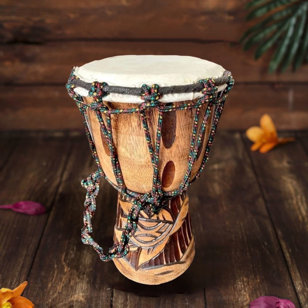Барабан африканский Джембе ручного изготовления из Индонезии 25 см ...