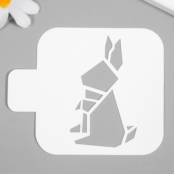 Трафарет для творчества "Зайка оригами" 9х9 см, пластик - купить с ...