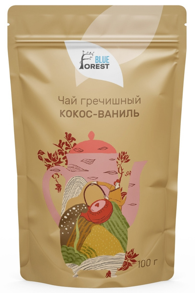Гречишный чай с кокосом и ванилью, 100 г. Гранулированный, Без кофеина ...