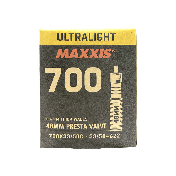 Камера 700x33/50C Maxxis Ultralight, толщина 0.6 мм, велониппель 48 мм ...