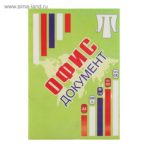 Бумага А4, 50 листов "Офис документ", 80г/м2, белизна 146 CIE, класс С ...