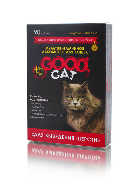 Мультивитаминное лакомство ДЛЯ ВЫВЕДЕНИЯ ШЕРСТИ для кошек GOOD CAT СИЛА ...