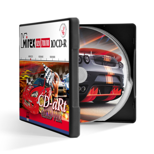 CD-R, Диски CD-R Mirex Grand Prix 700Mb 52x, пластиковое портмоне, 10 ...