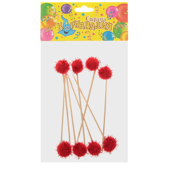 Шпажки для канапе "Пушистик", набор 8 шт., цвета МИКС - купить с ...