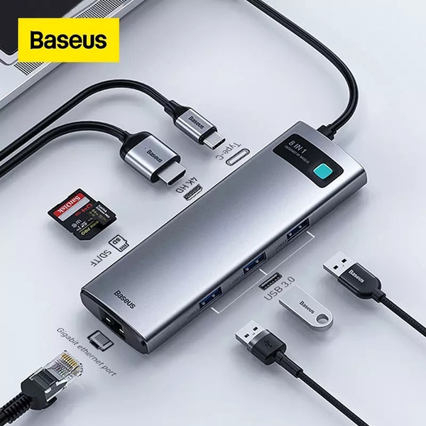Адаптер переходник (картридер) с Type-C на 3 USB 3.0/SD/Micro SD/Type-C ...